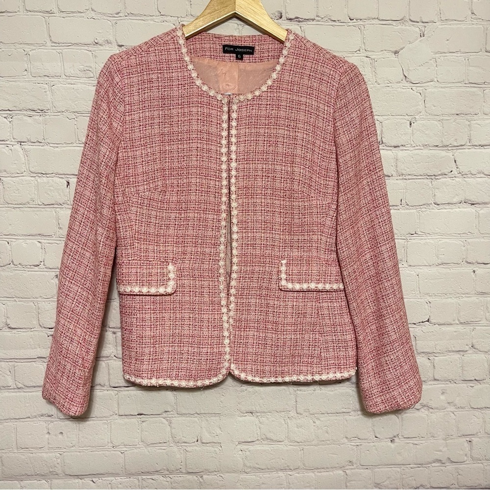 For Joseph Pink Tweed Women Blazer. Sz6